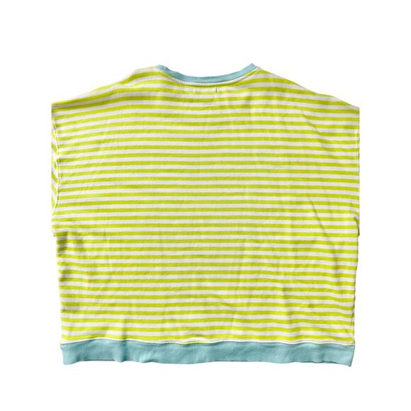 Free People Classic Striped Oversized Crewneck lime aqua - size large - Picture 5 of 5